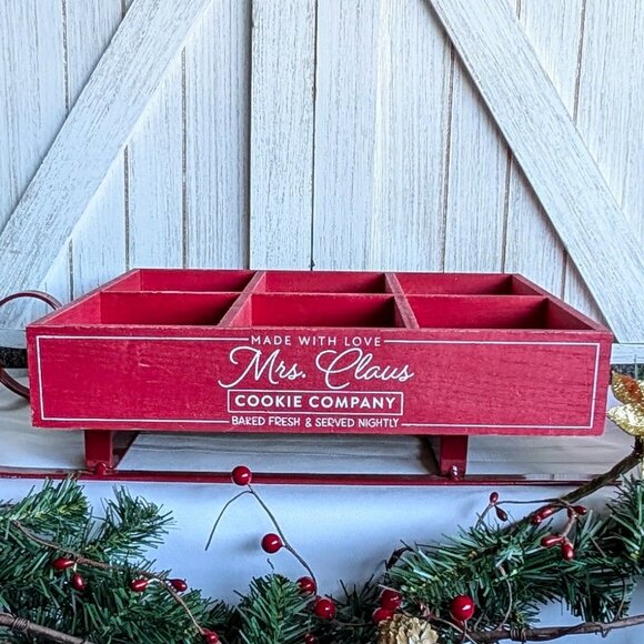 Bullseye Playground Wooden Tiered Tray Crate Cubby Mrs Claus Cookie Co - Picture 5 of 5